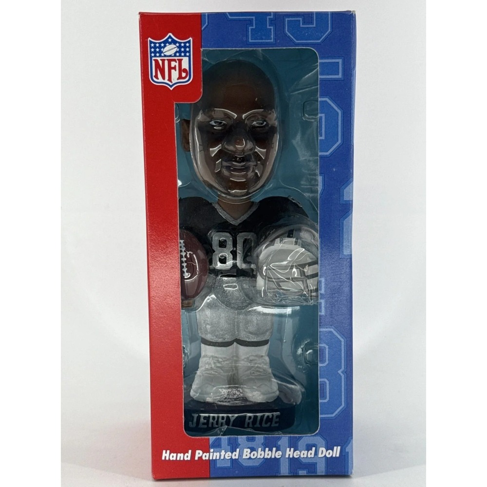 Jerry Rice Raiders Bobblehead QB Club NFL Collectible Figure Oakland HOF 794 NWT